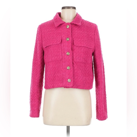 Rachel Zoe Jackets & Blazers - Rachel Zoe Fuchsia Cropped Tweed Blazer